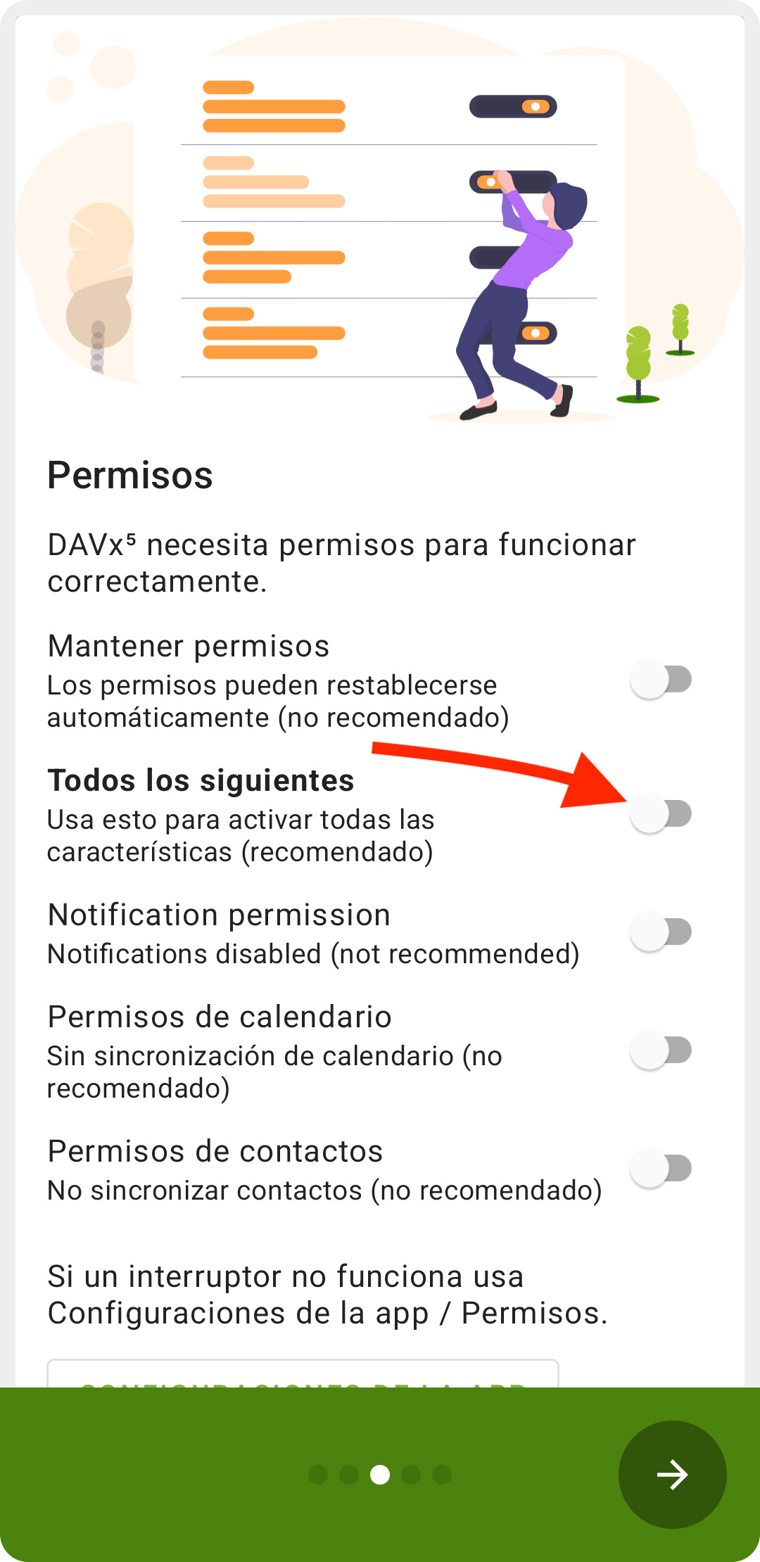 Configurar calendario y contactos Android