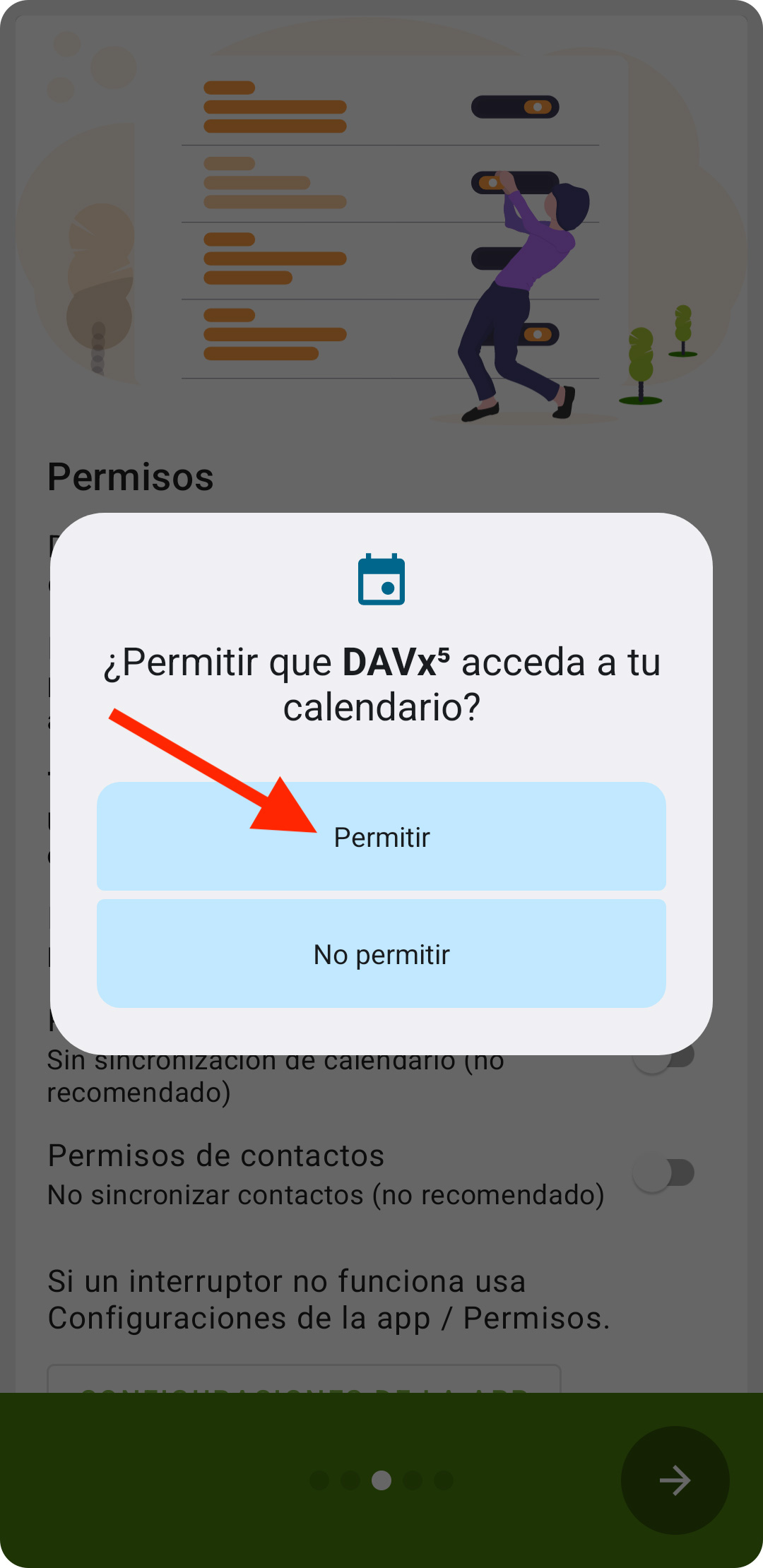Configurar calendario y contactos Android