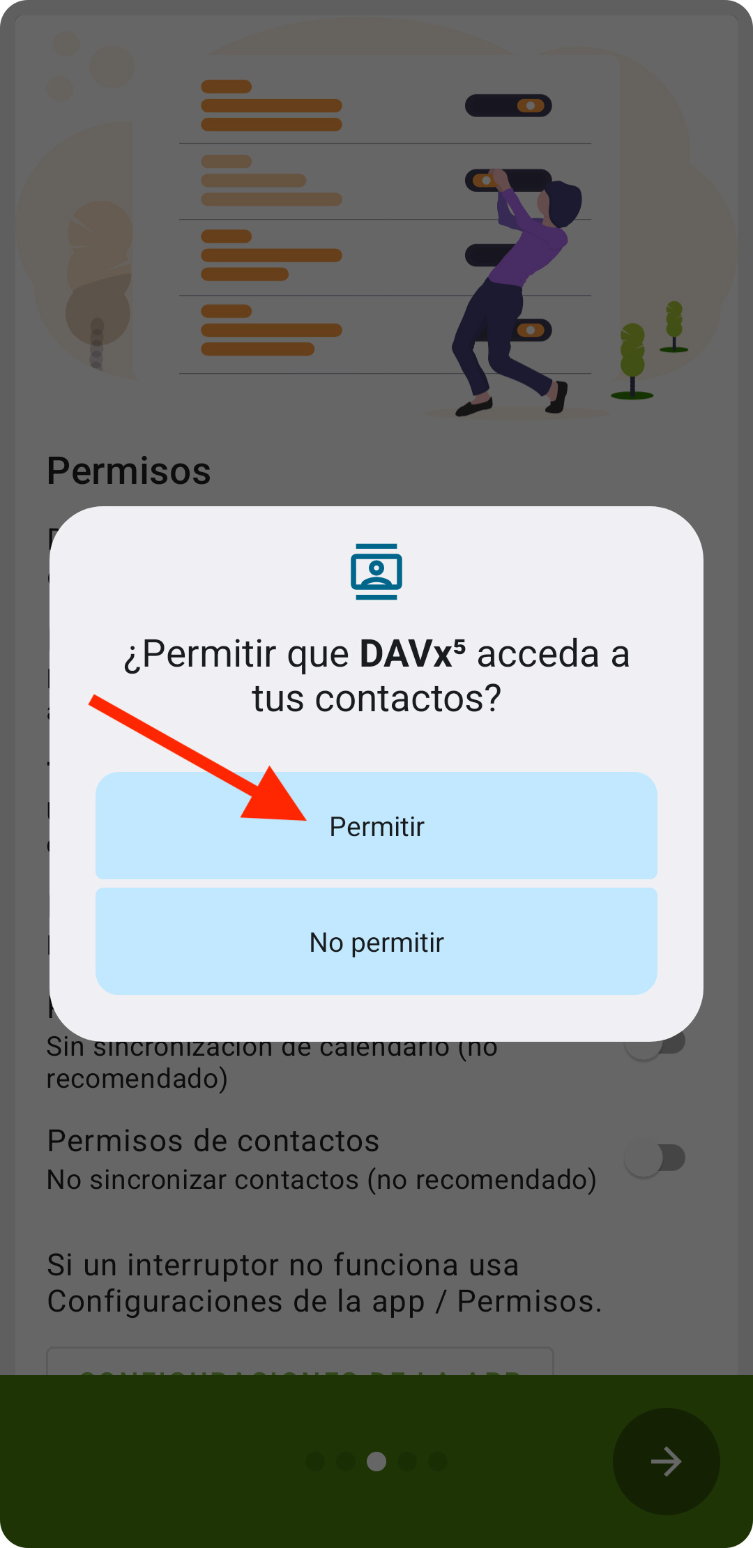 Configurar calendario y contactos Android
