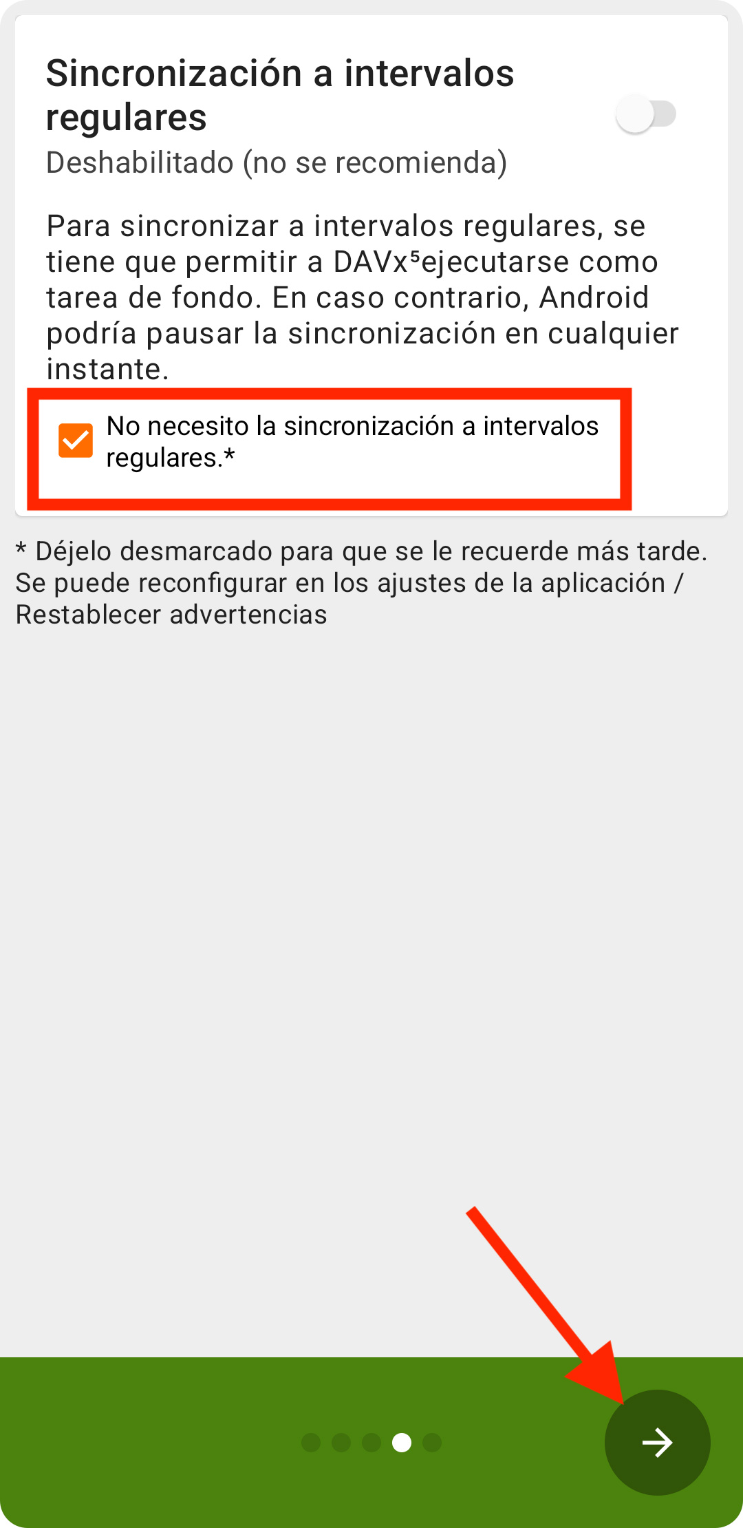 Configurar calendario y contactos Android