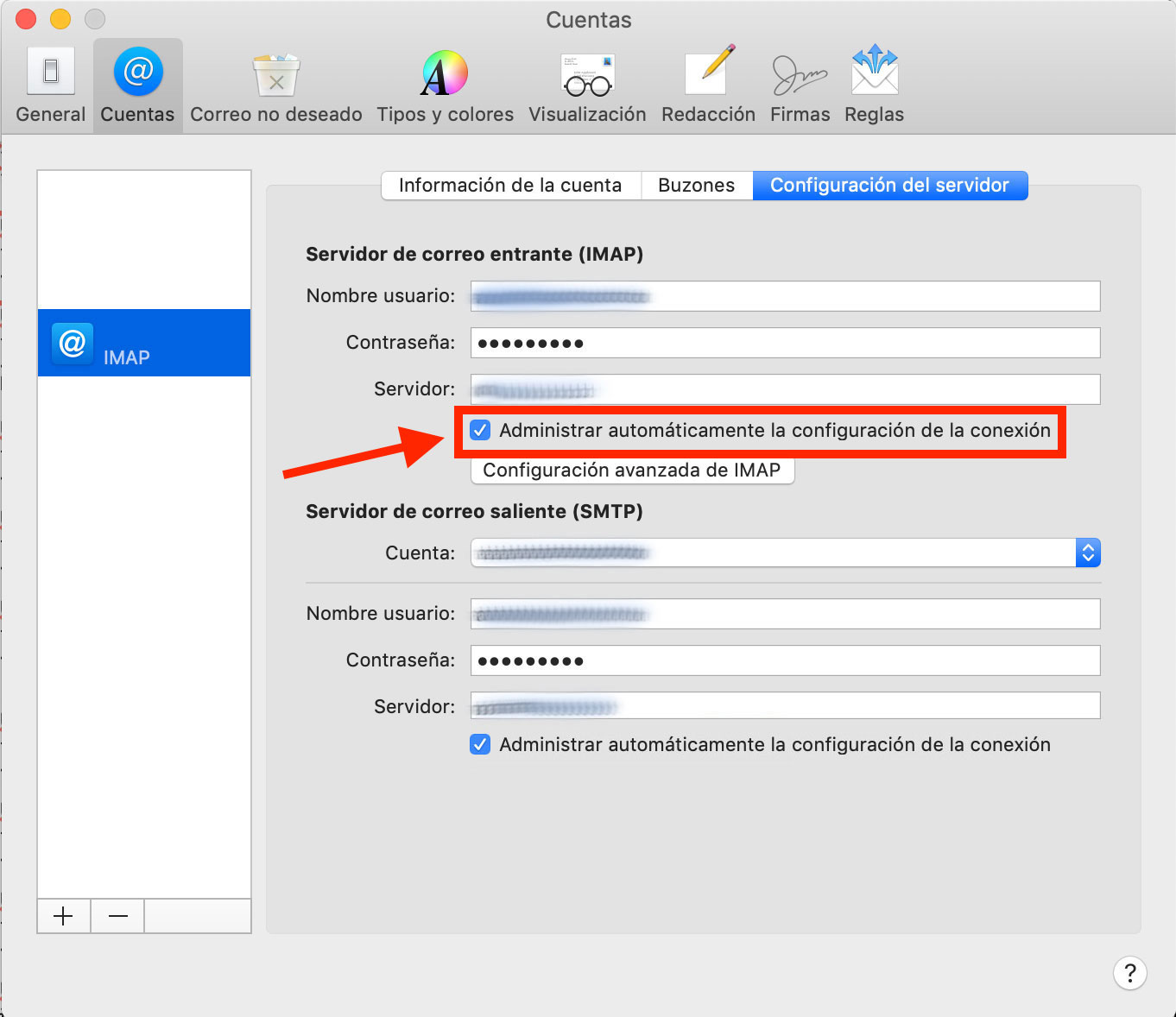 Configurar cliente de correo Apple Mail
