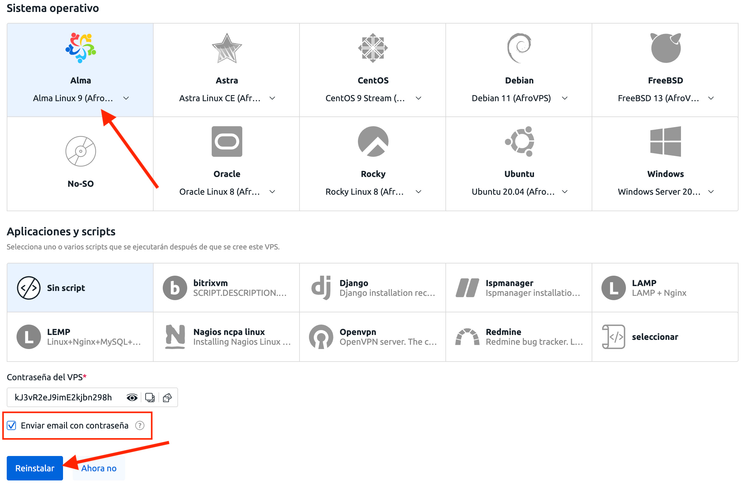 Instalar WHM y cPanel Afro VPS