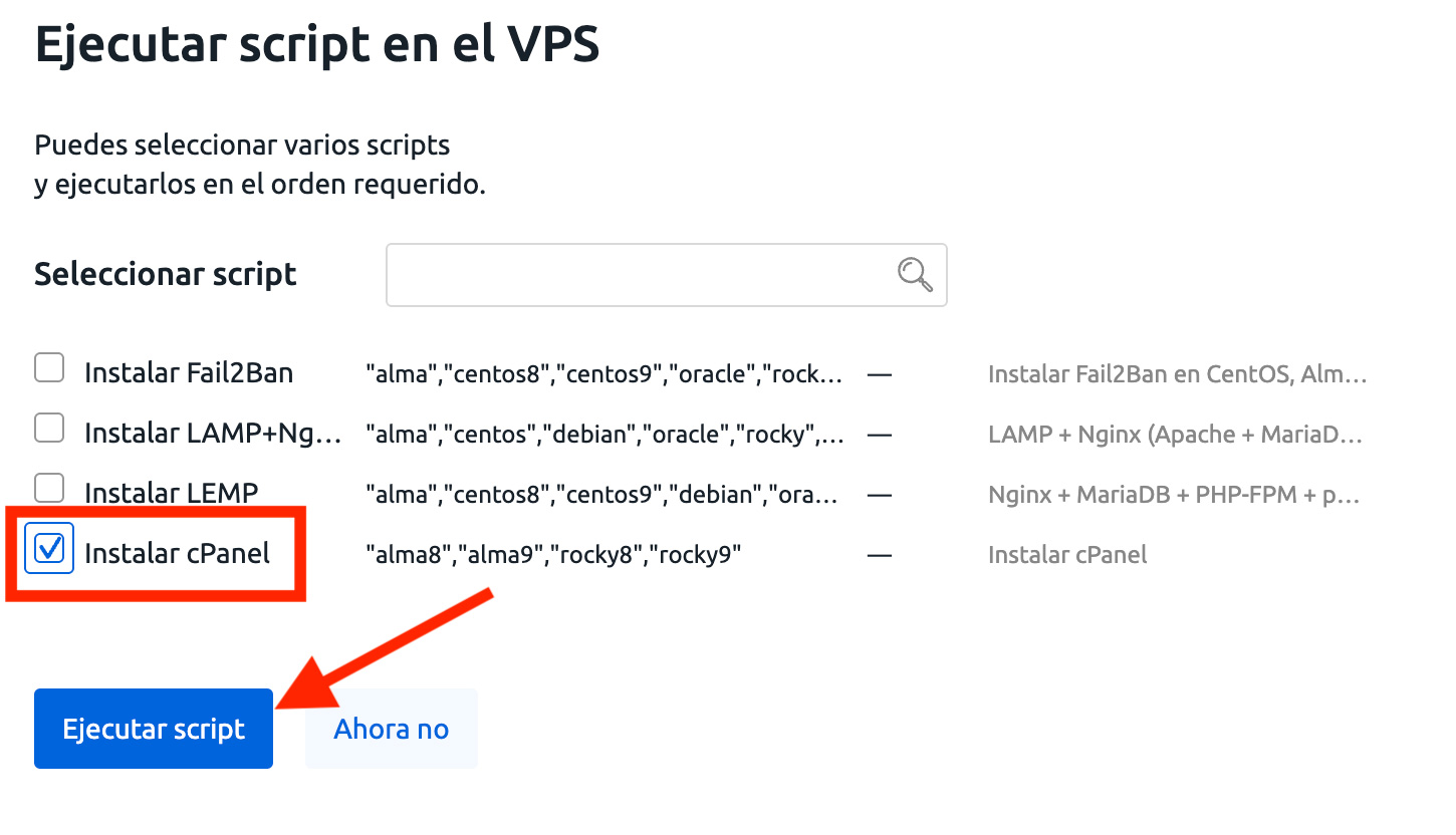 Instalar WHM y cPanel Afro VPS