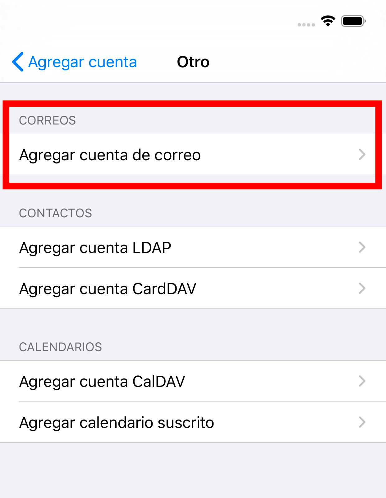 Configurar Correo en iOS