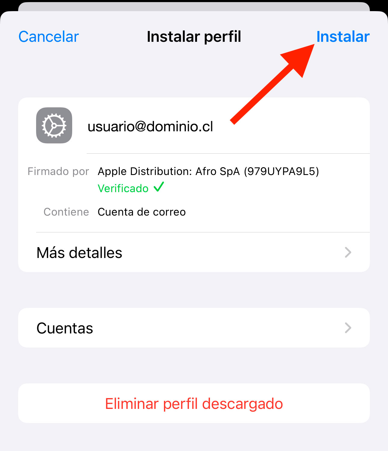 Configurar Correo en iOS