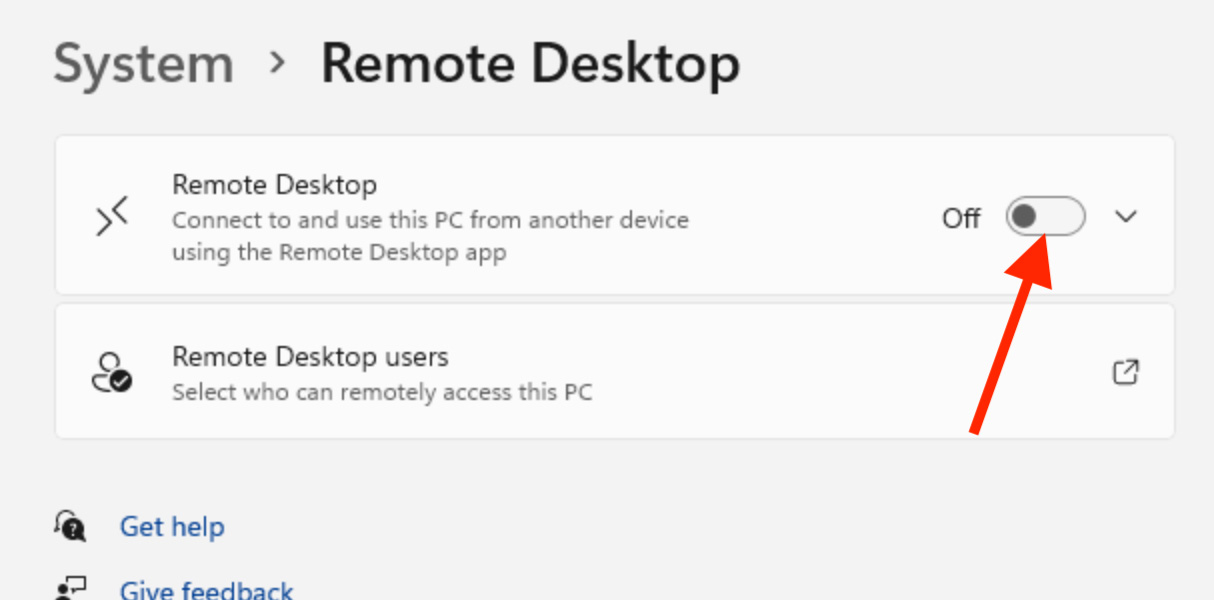 Activar Remote Desktop Windows 11