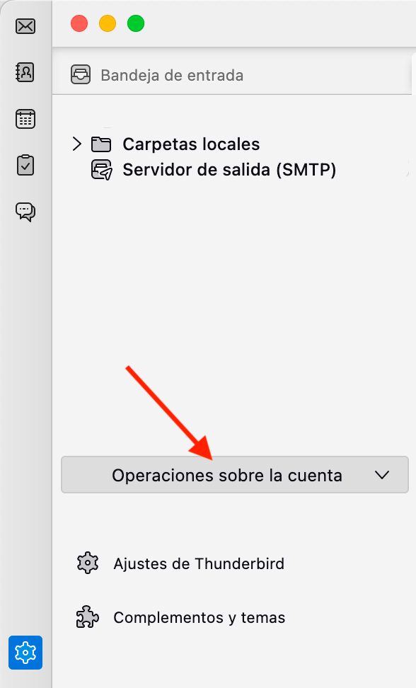 Configurar cliente Thunderbird en Mac